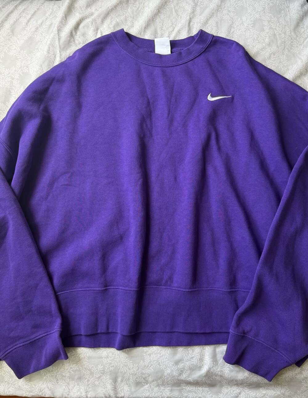 Vintage 90s Nike Solo Swoosh Purple Crewneck Sweatshirt Size XXL Y2K Boxy